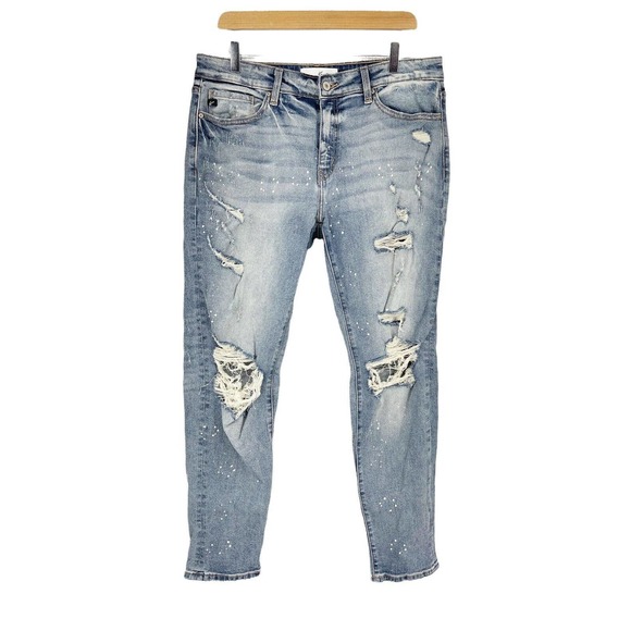 KanCan Denim - Kancan Jeans Splatter Paint Distressed Boyfriend Jeans Womens 11/29
